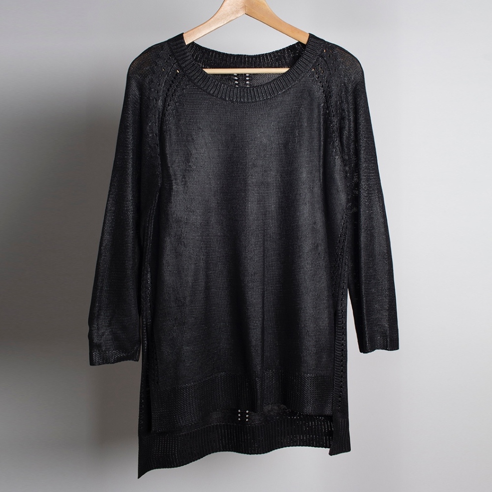 ICH 22 One of a Kind Designer Black Coated Sweater